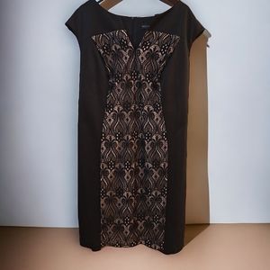 Little black dress with lace design